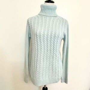 Croft & Barrow Light Blue Cable Knit Turtleneck Sweater NWT Small